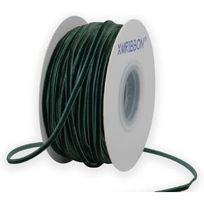 Olive Green Velvet Ribbon 1/8 Inch X 50Yards Thin Velvet Ribbon Vintage Narrow Ribbon for Wedding Invitations, Gift Wrapping, and Party Favour Boxes