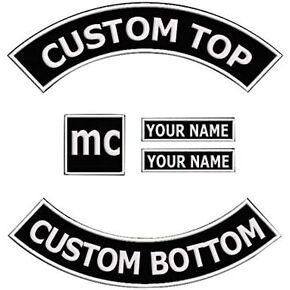 Custom Motorcycle Biker Patches，Personalized Embroidery Rocker Patch Name Patches for Vest Jacket - Iron on/Sew on (13'', Top & Bottom)
