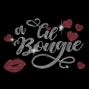 SUPERDANT Red Lip Iron on Rhinestones Transfer A Lil’s Bougie Bling Decals Letter T-Shirt Crystal Heat Transfer Hot Fix Stickers Crystal Festival Decor for Women Clothing DIY Art Craft