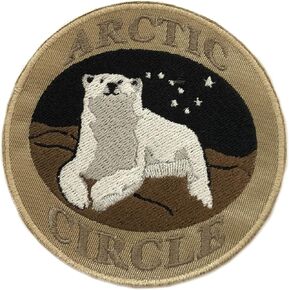 Arctic Circle Polar Bear 3.5" Embroidered Patch DIY Iron-on or Sew-on Decorative Vacation Travel Souvenir Applique Explore Wander Nature Wildlife Series Wolves Wildlife Hike Trek Camping National Park