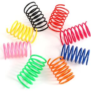 24Pcs Spiral Cat Toy Springs Toys for Cats Interactive Toy for Indoor Kitty Spiral Spring Toys Colorful Springs, 8 Color