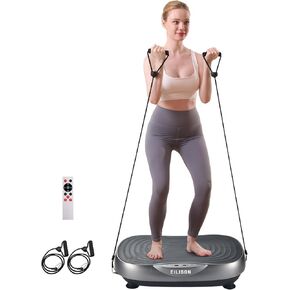 EILISON Fitpro Vibration Plate Exercise Machine - Whole Body Workout Vibration Fitness Platform w/Loop Bands - Lymphatic Drainage Machine for Shaping,Toning, Wellness, Recovery(Fitpro Purple)