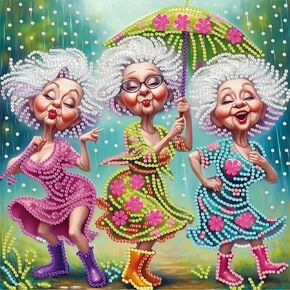 5D Diamond Art Kits for Adults,Young Grandma Friends Special Shape Diamond Painting Kits for Beginners, DIY Crystal Diamond Dots Gem Art Craft for Home Decor 11.8x11.8 Inch