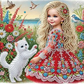 GXGLLPZBY DIY Diamond Art Kits, 5D Special Shaped Blonde Girl Diamond Painting for Beginners Adults, Paint by Diamonds Dot Gem Art Kits, Home Wall Decor 11.8x11.8in