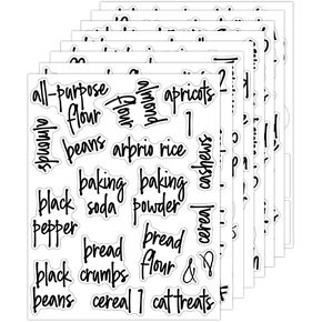 168Pcs Kitchen Pantry Labels Cursive,Pantry Labels Preprinted, Preprinted Black Script Food Label Stickers, Stickers for Food Containers (168)
