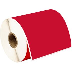 HOUSELABELS 4" x 6" Red Shipping Labels on 1" Core Compatible with Zebra and Rollo Printers, 1 Roll / 250 Labels per Roll
