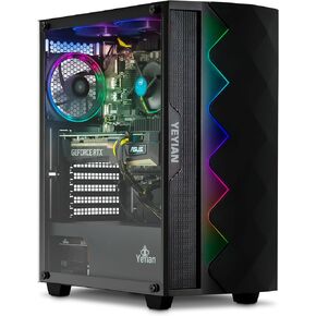 YEYIAN Gaming PC Yumi Desktop • Intel Core i5 12400F 4.4 GHz • NVIDIA RTX 4060 Ti • 1TB NVME SSD • 16GB DDR5 RAM 5600 • 650W Gold PSU • B760 Motherboard • Windows 11 Home 64-bit
