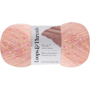 Flecks Yarn by Loops & Threads - Yarn for Knitting, Crochet, Weaving, and Arts & Crafts - Blue, Acrylic Blend, 6.53 oz