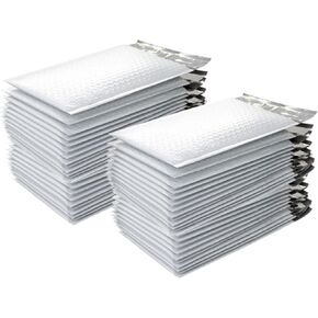 White Poly Bubble Mailers Size 10.5" x 16" #5 Shipping Mailing Bubble Padded Envelopes, Mailing Bags, Inside Space 10.5" x 15"- Pack of 10