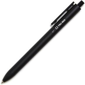 STAPLES TRU RED Retractable Quick Dry Gel Pens Med Point 0.7mm Blk 5/Pack (TR54494)