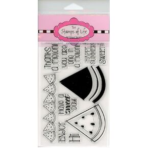 Watermelon Summer Party Stamps for Card-Making and Scrapbooking Supplies by The Stamps of Life - Watermelon2Stamp