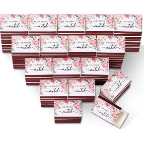 100 Pcs Floral Blank Match Box Container 2.24 x 1.42 x 0.59 Inches Match Storage Boxes Flower Vintage Tea Party Baby Shower Bridal Shower Party Favors for Wedding Guests Decorative (No Matches)(100)