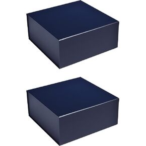 Cecobox 5PC Matte Collapsible Box with Magnetic Lid for Gift Packaging (10"x10"x4.5", White)