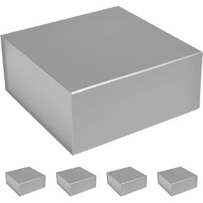مربع Cecobox 5pc غير اللامع مع غطاء مغناطيسي لتعبئة الهدايا (10 "x10" x4.5 "، أبيض) in Kuwait