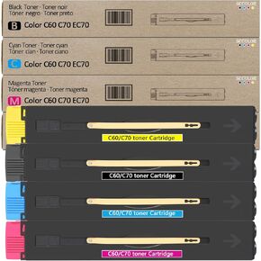 C60 C70 Toner Cartridge 006R01655 006R01656 006R01657 006R01658 Black Cyan Yellow Magenta Toner Cartridge Replacement for Xerox C60 C70 Toner Compatible with Xerox Color C60 C70 Printer