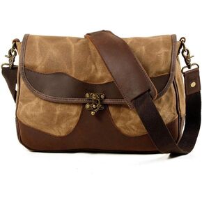 Khaki Business Briefcases, Casual Canvas Messenger Bags, Office Travel Backpacks, Laptop Bags