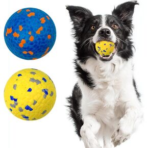Vannon 4 Pack Dog Balls Interactive Dog Tennis Balls Indestructible Dog Teething Chew Toys for Aggressive Chewers Dog Toy Fetch Balls for Small Medium Dog E-TPU Material Lightweight Bouncy Floating
