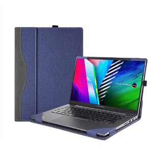 Case Cover for 16" Asus Vivobook Pro 16X OLED M7600 M7601 N7600 N7601 Laptop,Detachable PU Leather Notebook Sleeve Protective Bag Shell with Pen Holder (Dark Grey)