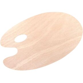 ARTIBETTER 1PC Art Paint Mixing Board Wooden Oval Palette for Oil Acrylic Watercolor Lightweight Design for School Use Present for Artists and Students