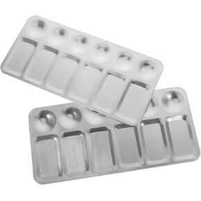2Pcs Stainless Steel Painting Color Plates Durable Mixing Trays for Artists Versatile Art Supplies for Watercolor and Oil Painting