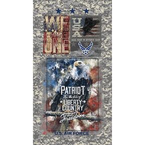 SYKEL ENTERPRISES United States Air Force Cotton Panel-US Military Air Force Eagle 100% Cotton USAF Quilting Panel by SYKEL