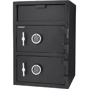 BARSKA Large Digital Depository Safe with Drop Slot – Solid Steel, Dual Keypad Access, 5 Deadbolts, Backup Keys – for Cash Handling in Retail, Office, and Business Use