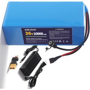 36V Battery 20Ah Ebike Battery 36V Lithium Battery 20Ah Electric with 2A Charger, T-Plug to XT60 Connector and 40A BMS for 250-1000W Electric Bicycles Motor and Scooter