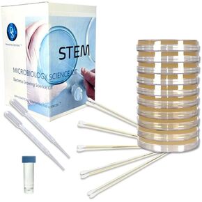Student Microbiology Science Kit. Grow Bacteria for Science Experiments. STEM Education. Pre-Poured Agar Plates (100mm) with Swabs. Project Guide eBook Available.