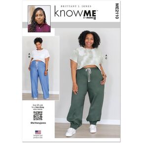 McCall's Women's Loose-Fitting Knit T-Shirt Top and Woven Pants Sewing Pattern Packet by Brittany J. Jones, Design Code ME2110, 20W-22W-24W-26W-28W, Multicolor