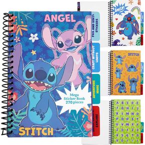 Disney Stitch Sticker Book for Kids Teens, 28 Sticker Sheets, 250+ Stickers for Scrapbooking Art Activity Set - Stitch Gifts