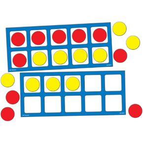 EAI Education Jumbo Magnetic QuietShape® Foam Ten Frames with Counters - Set of 2 with 20 Counters
