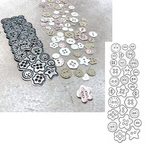 Various Buttons Metal Die Cuts, Lots Buttons Frame Cutting Dies Stencils DIY Crafts Cards Cuts for DIY Embossing Card Making Photo Decorative Paper Dies Scrapbooking