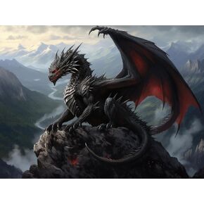 SKRYUIE Paint by Numbers Dragon for Adults, Acrylic Oil Painting by Numbers Kits for Beginner with Paintbrushes Brushes Art Crafts Canvas for Home Decor 16x20 inch / 40x50 cm B21765