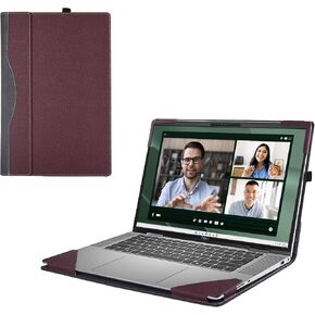 Laptop Cover Case for Dell Latitude 16 7650/7640 Notebook PC (NOT Working with Other Dell Models). 2-in-1 PU Leather Detachable Notebook Sleeve (Patchwork Gray)
