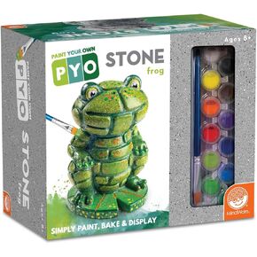 MindWare Paint Your Own Mosaic Frog - Craft Kit Includes Weather-Resistant Stone Frog, Paint and Brush - Ages 8 and Up