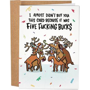 Sleazy Greetings Funny Birthday Card for Men or Women - Hilarious Birthday Card for Best Friend - Inappropriate Birthday Card for Him or Her - Rude Birthday Card for Adults - Five Bucks