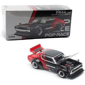 Diecast Collectibles Model Car Compatible with Pop Race 1:64 Nissan Skyline GT-R Drift KPGC110 (Kenmeri) Advan Livery Limited Edition PR640199