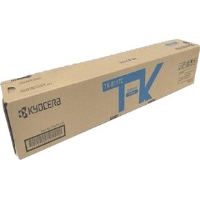 Kyocera 1T02P3CUS0 Model TK-8117C Cyan Toner Kit For use with Kyocera ECOSYS M8124cidn and M8130cidn Color Multifunctional Printers, Up to 6000 Pages Yield at 5% Average Coverage