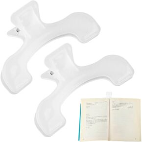2pcs Transparent Book Clips Book Page Holder Bookmark Books Page Open Holder for Teachers, Students,Clerks, Ideal for Classroom, Office(Color:Clear)