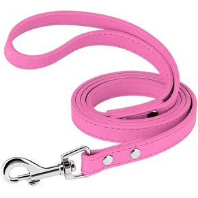 Leather Dog Leash Soft S M Leather Dog Leash Pet Walking Training Leads Durable for Small Medium Dogs(White,S)