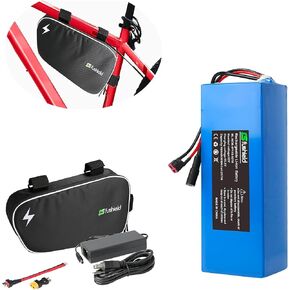 Electric Bike Battery 36V 48V 52V, Ebike Lithium Ion Battery with 2A Charger, Waterproof Case, Smart BMS, Replacement Charge, for 100W-2000W Electric Bike Scooter Motor (36V7AH)