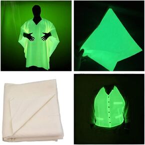 Glow in The Dark Fabric, Luminescent Phosphorescent Fabric, Glow Material for Clothes, Hats, Garments and Multiple Usage, Glows up to 5 Hours (39 x 53 inch)
