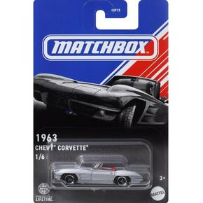 Matchbox 1963 Chevy Convertible, Silver, 1:64 Scale Diecast, 1/6 Series