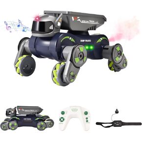 Robot Dog Toy for Boys Girls, Remote Control Car for Kids Ages 3-18, Rechargeable RC Car Stunt Kids Toy with Light Music Gesture Sensing RC Trucks Robot Toys for Children Birthday Gift Green