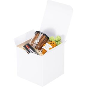 UnicoPak 10 Pack 7x7x7 Gift Boxes Bulk White Large Gift Boxes, Ideal for Birthday Gifts Christmas Gifts Party Favors Homemade and Business