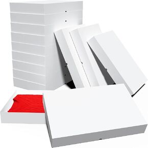 12 Packs Extra Large Gift Boxes with Lids for Presents, 17x13x4 Inch Oversized White Empty Foldable Wrapping Boxes for Presents Bulk, Extra Deep Sweater Boxes Robe Boxes Blanket Boxes Clothes Boxes for Gifts