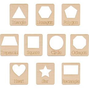 Geometry Set Shape Stencils for DIY Painting & Drawing, 10 Reusable Geometric Shapes, 4 Inch, Pack of 1, Educational Home School Essentials, by Woodpeckers