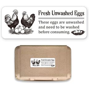 180 Pcs Quail Farm Fresh Eggs Sticker, 1x2.64 Inch(2.5x6.7cm) Unwashed Egg Carton Labels PET Adhesive Egg Packaging Stickers for Box Container Carton Farm Supplies