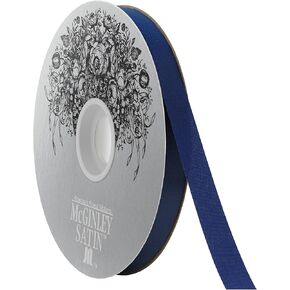 McGinley Mills 9/16" W Acetate Satin Ribbon, Navy Blue, 100 Yard Spool