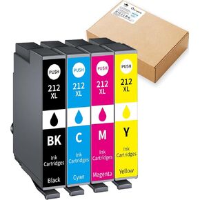 Remanufactured Ink Cartridges Replacement for Epson 212 212XL Ink Cartridges Compatible for Expression Home XP-4100 XP-4105 Workforce WF-2850 WF-2830 (4-Pack)